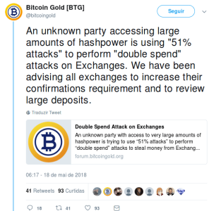 tweet bitcoin gold hackeada