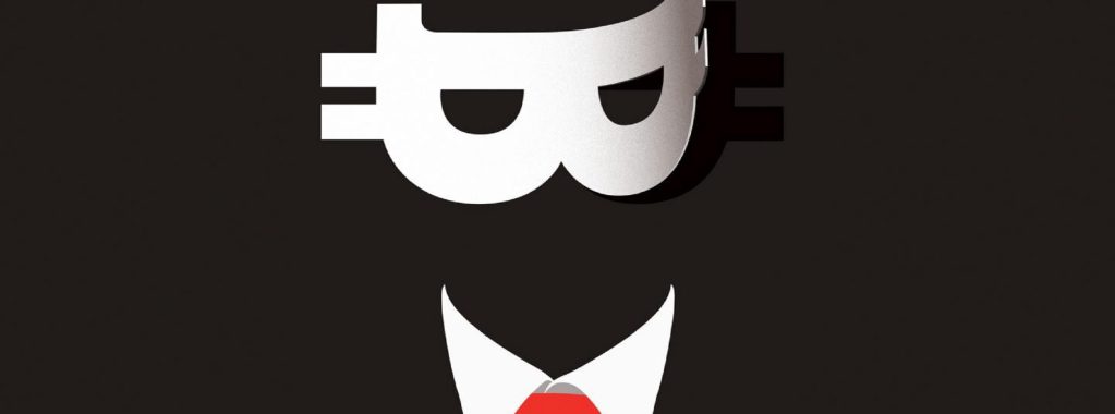 satoshi nakamoto - cara preta com máscara de bitcoin