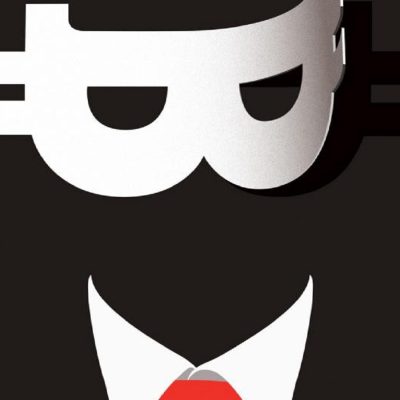 satoshi nakamoto - cara preta com máscara de bitcoin