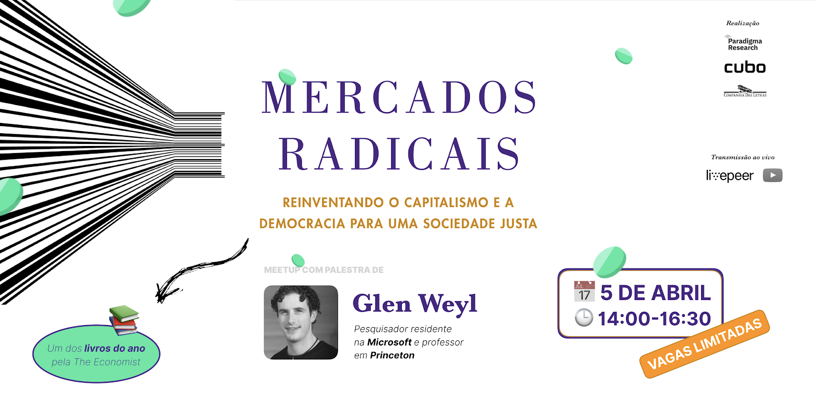 Autor de livro do ano, economista Glen Weyl discute  mercados radicais e criptomoedas nesta sexta em SP