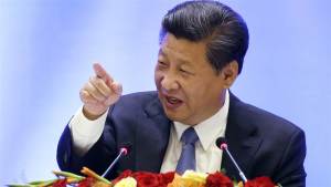 Presidente chinês apontando o dedo