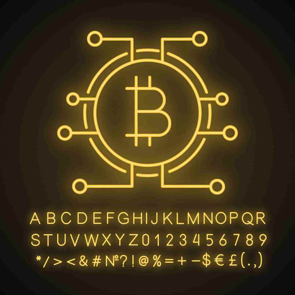 bitcoin com letras e caracteres em baixo