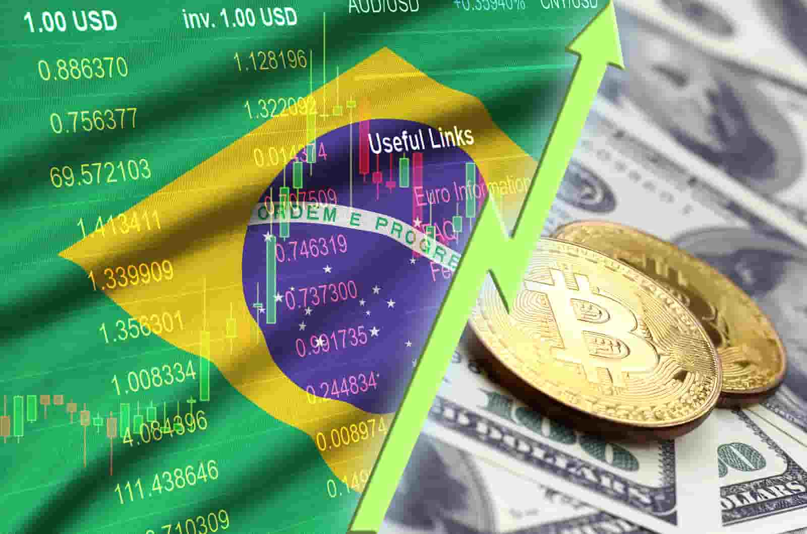 Bitcoin e dólar no Brasil subindo