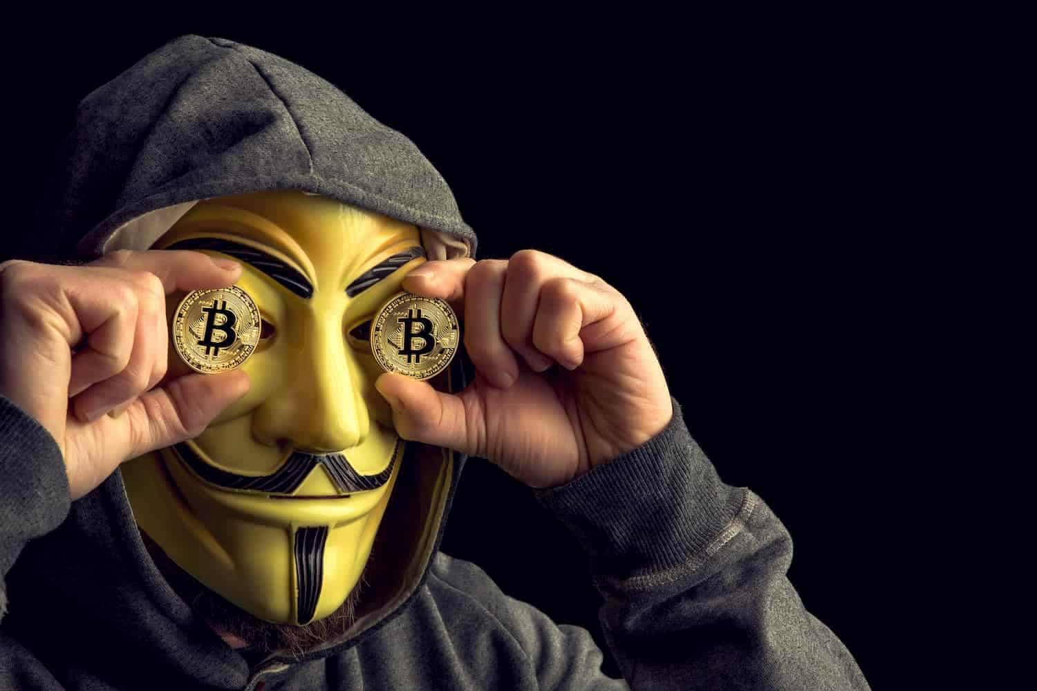 Anonymous com moedas de bitcoin