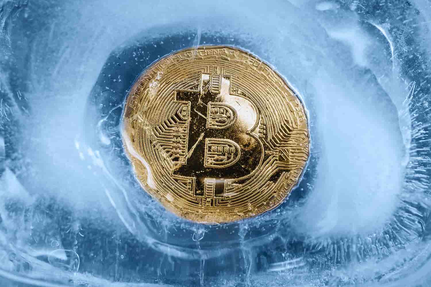 Moeda de bitcoin congelada