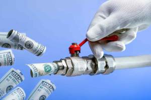 Dinheiro saindo do cano