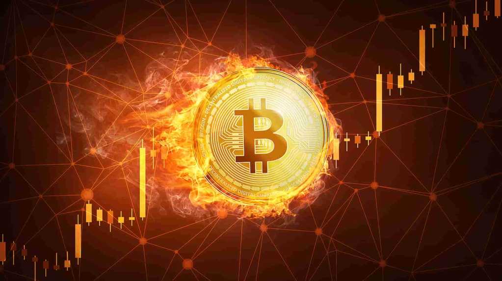 Bitcoin subindo pegando fogo