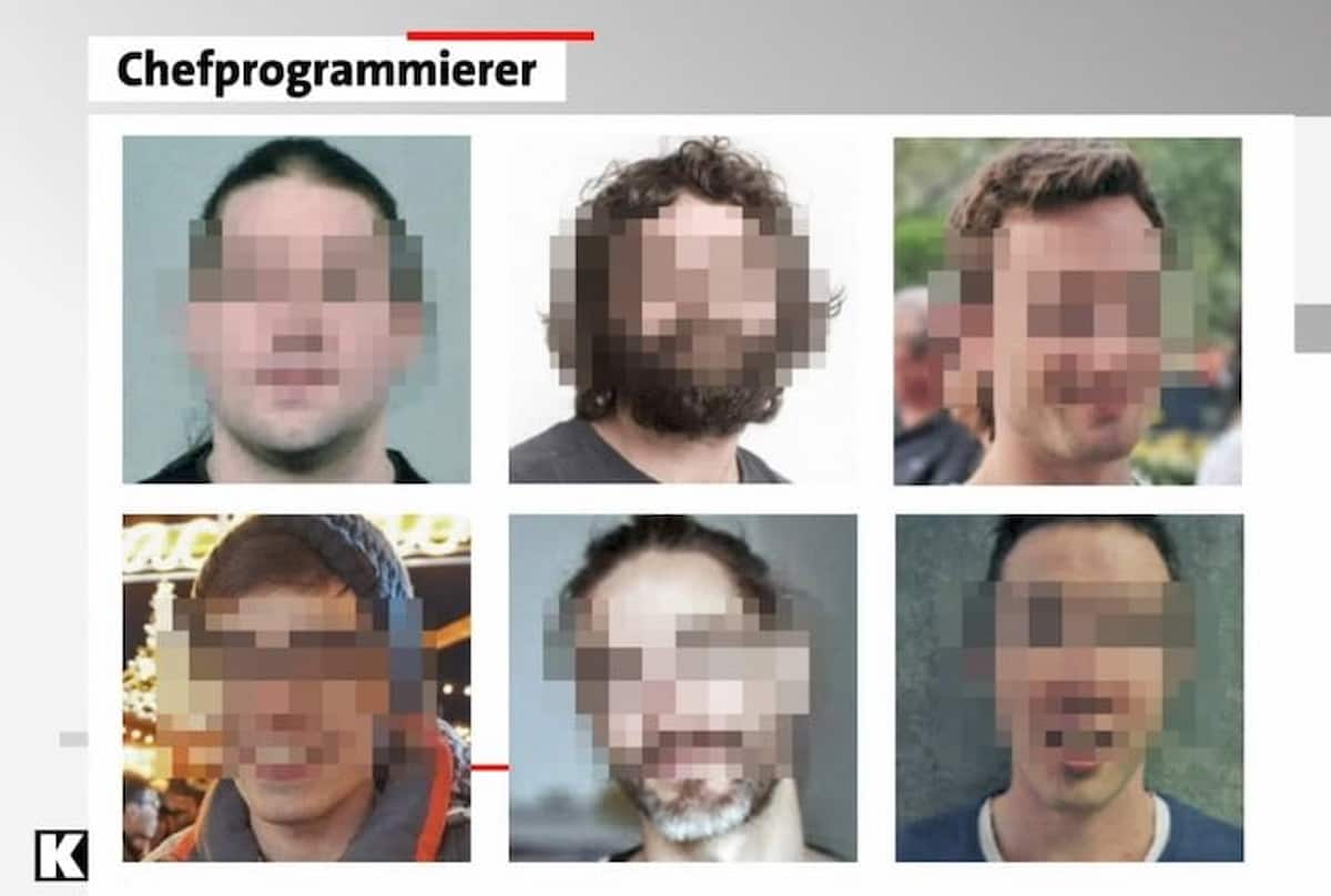 Desenvolvedores do Bitcoin com seus rostos pixelados. Reprodução/TV Kontraste.