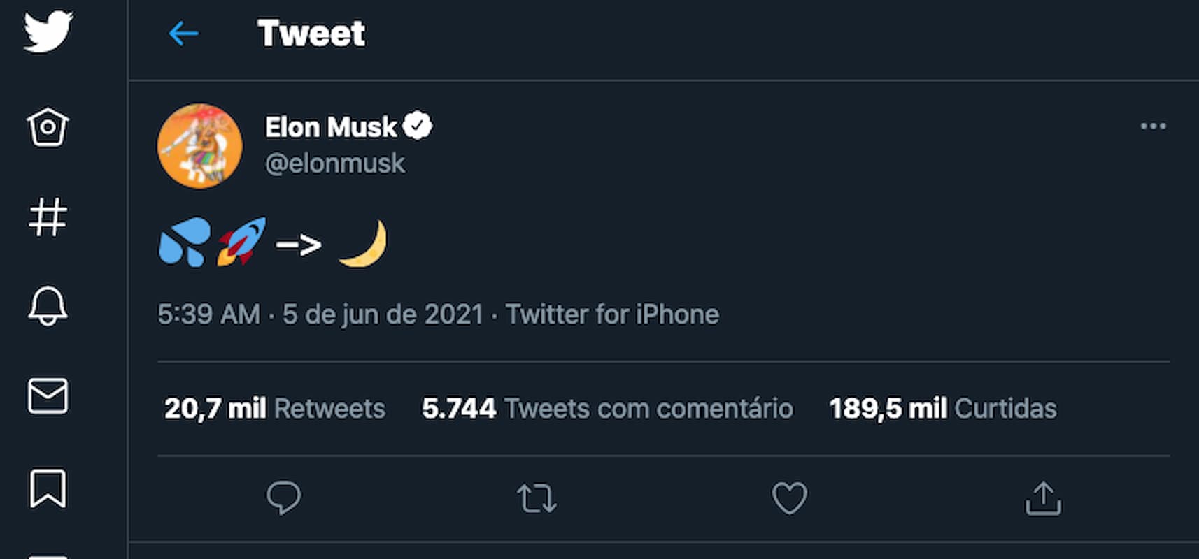 Tweet de Elon Musk