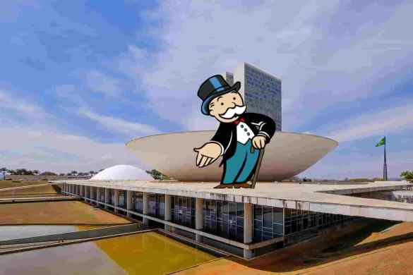 Banqueiro do Monopoly em Brasília cobrando precatório