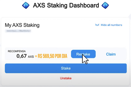 AXS staking dashboard