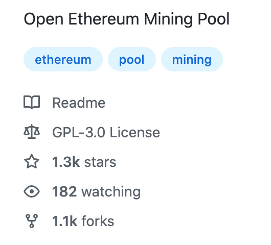 dados da Open Ethereum Mining Pool no GitHub