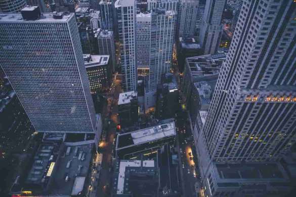 Visão aérea de wall street - maiores bancos do mundo