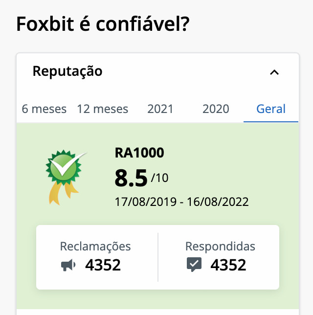RA100 para a Foxbit