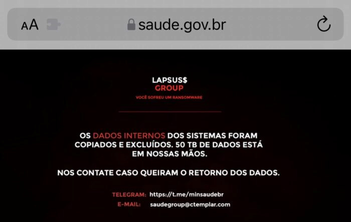 Ransomware no saude.gov.br