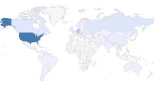 Mapa de distribuição dos nodes de Ethereum no mundo. Jurisdição dos EUA?