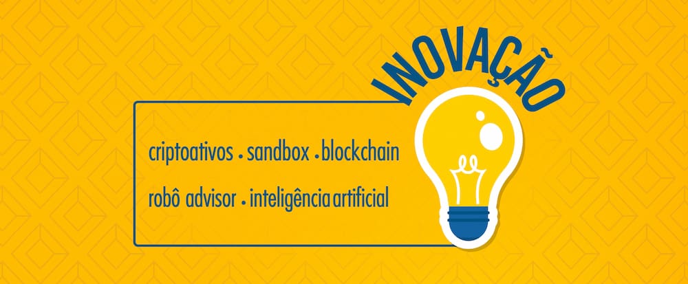 Banner da CVM: "criptoativos, sandbox, blockchain, robô advisor e inteligência artificial".