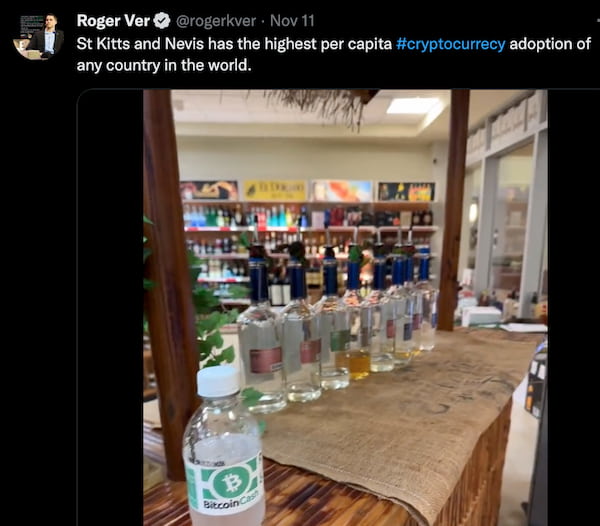 Roger Ver (BCH): "St Kitts and Nevis has the highest per capita cryptocurrency adoption of any country in the world"