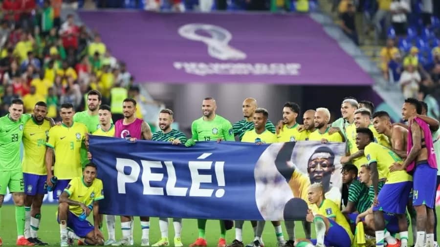 Pancarta en apoyo a el rey Pelé