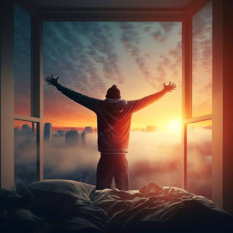 Pessoa acordando