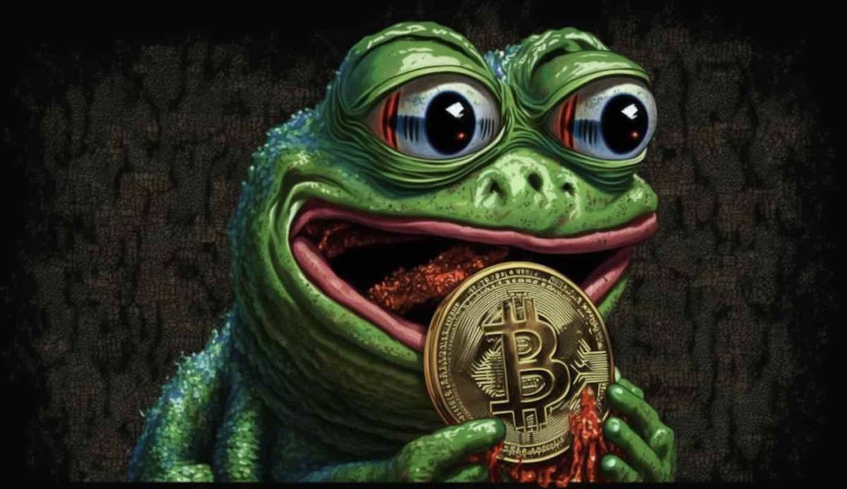 Pepe The Frog com mode de Bitcoin