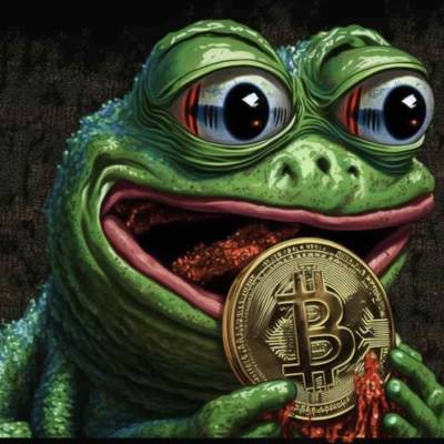Pepe The Frog com mode de Bitcoin