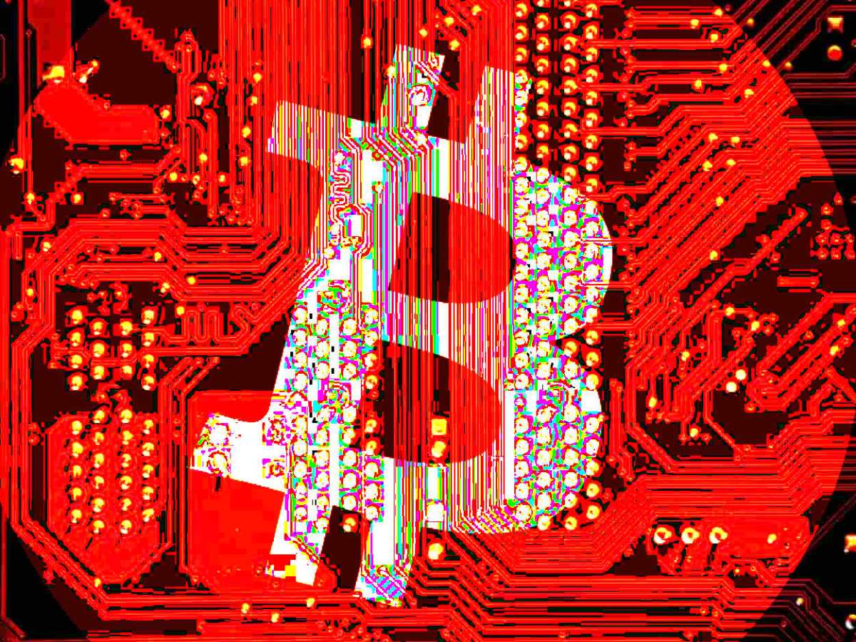 Bitcoin em uma placa de circuito