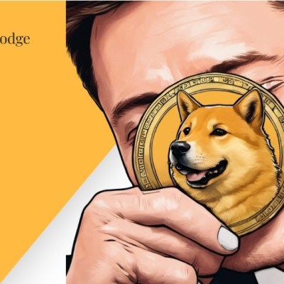 Elon Musk com moeda de cachorro