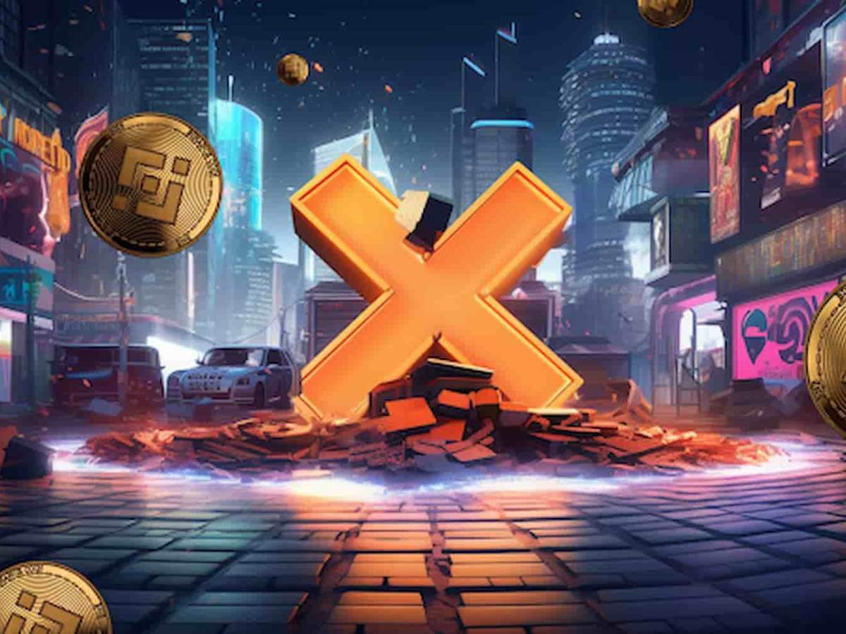 Um X caido e destruindo o chão da cidade