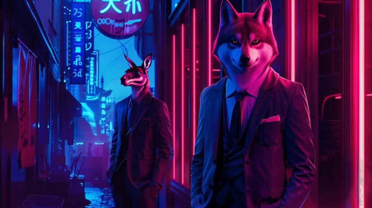 Knagamoon e Shiba inu personificados