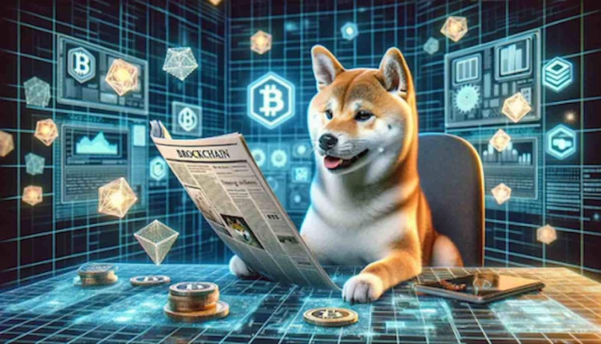Shiba Inu lendo jornal