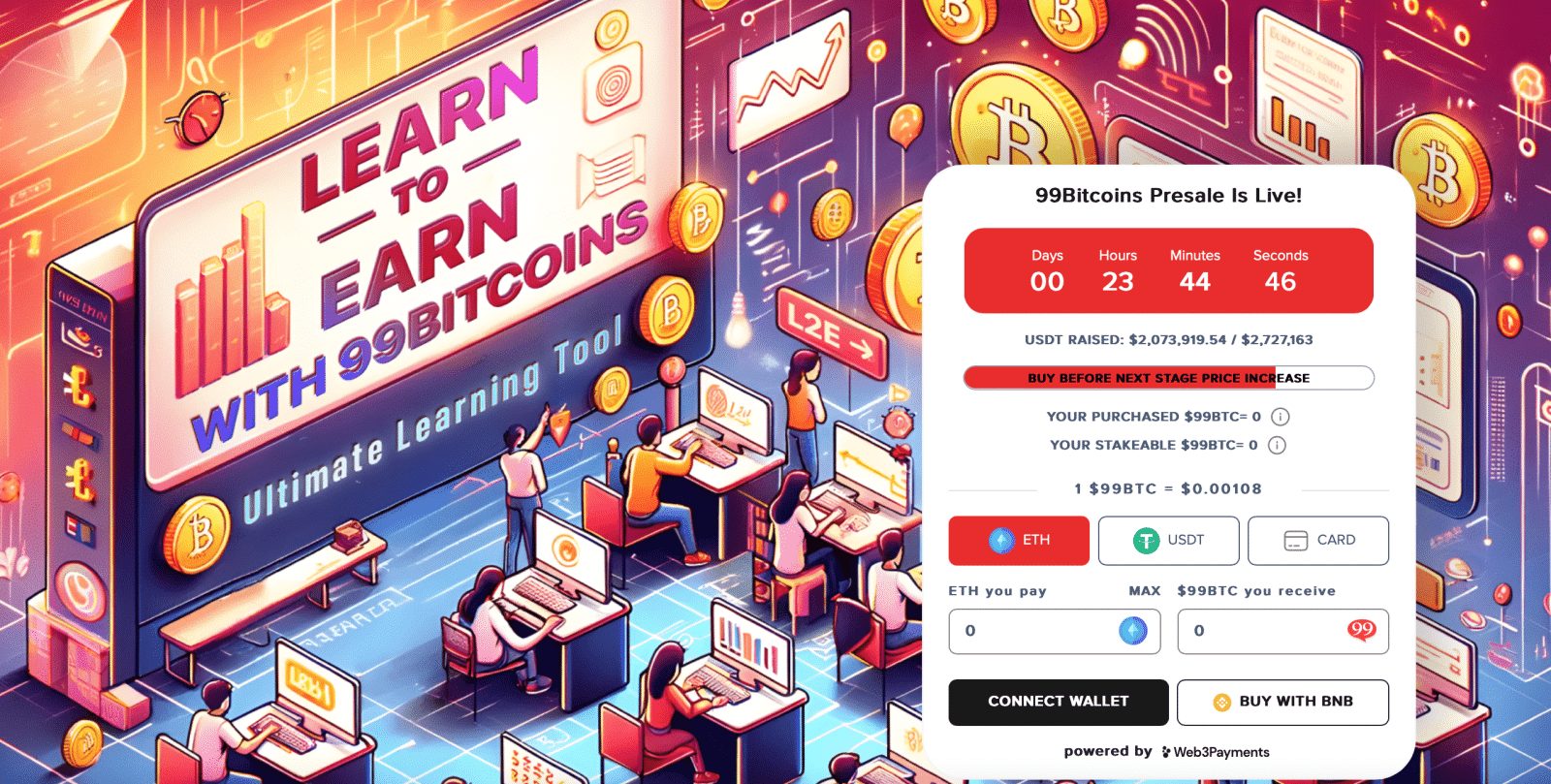 99Bitcoins: Projeto learn-to-earn com alto potencial – Pré-venda arrecadou mais de US$ 1,95 milhão