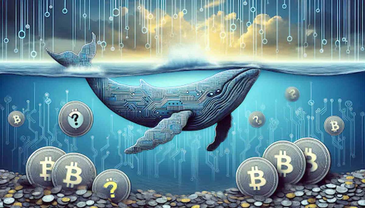 Baleia em mar feito de criptos