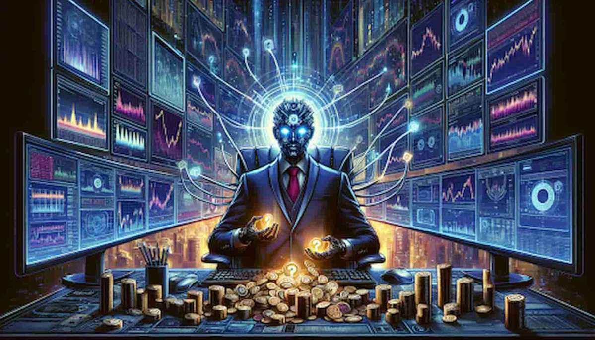 Investidor conectado a vários computadores.