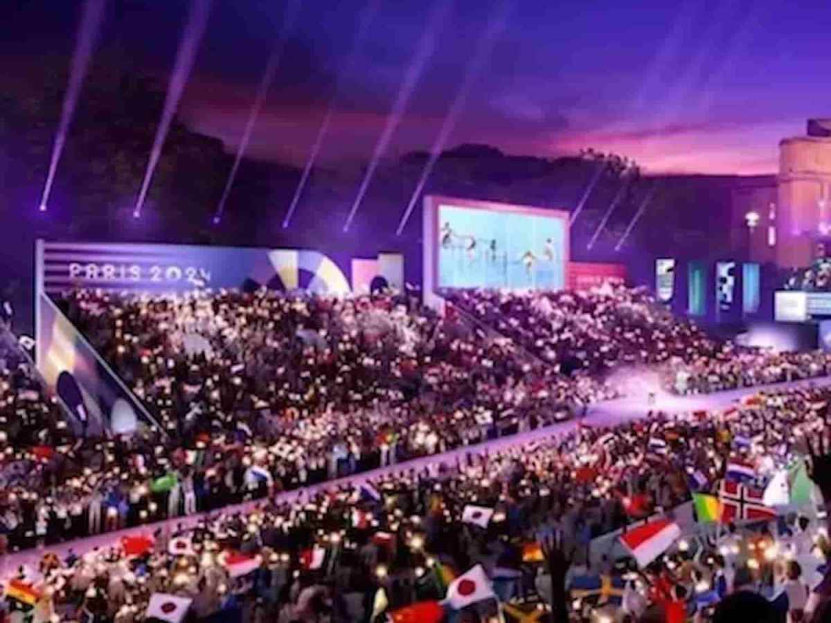 Plateia na abertura das Olimpiadas.