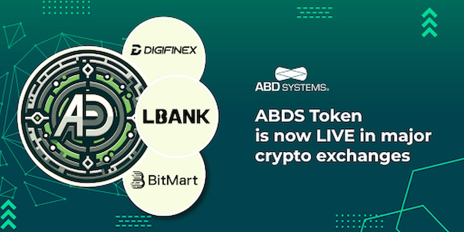 ABDS Token Agora Disponível para Negociação em 3 Grandes Exchanges de Criptomoedas