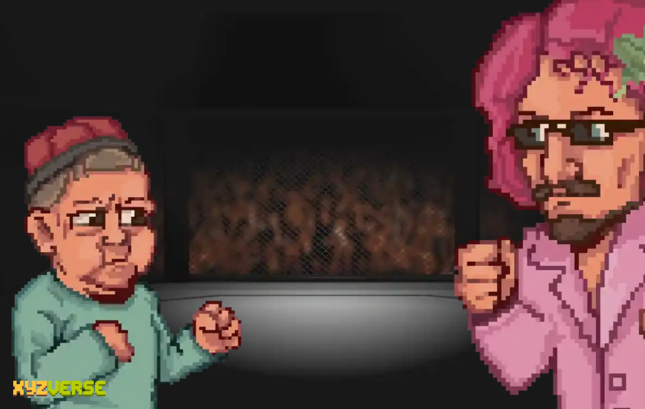 Dois memes em formato pixelada