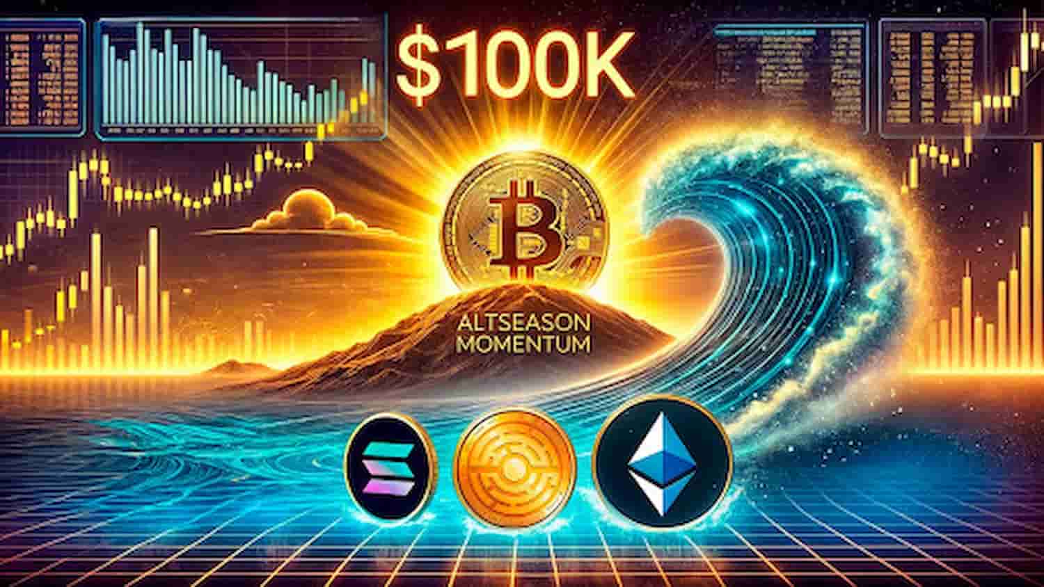 Bitcoin Desacelera em $100K, Altseason Começa com ETH, SOL e MTAUR