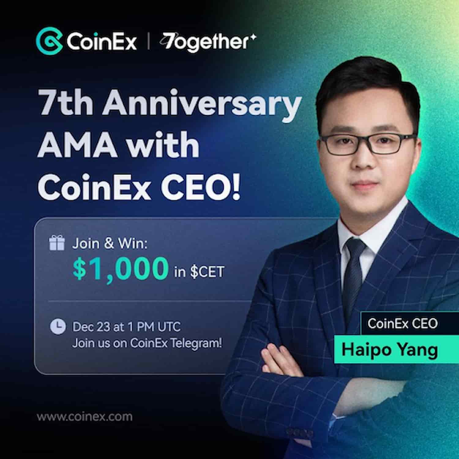 CoinEx comemora 7º aniversário e CEO compartilha marcos e planos futuros 
