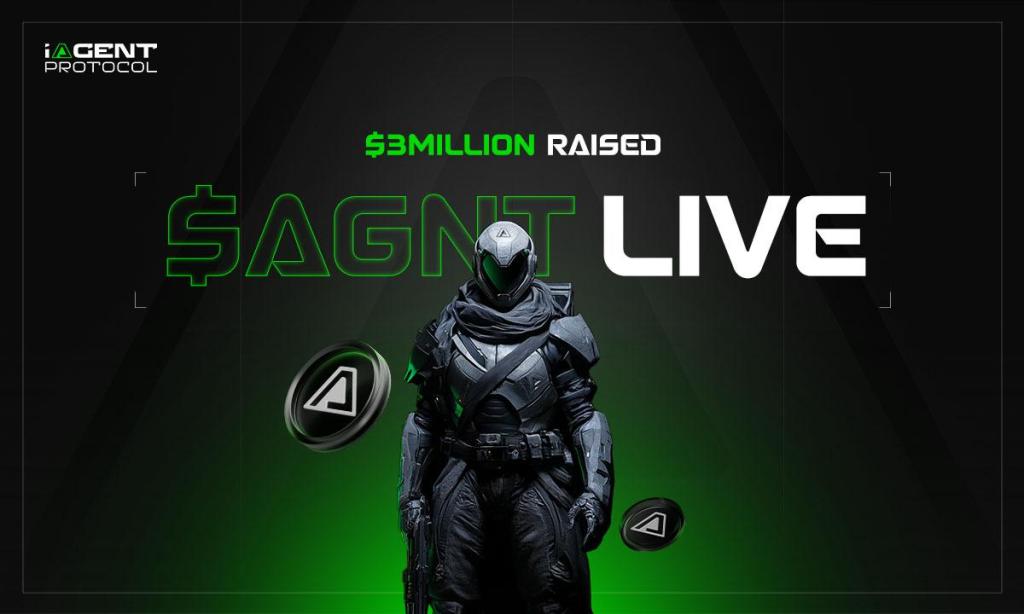 iAgent garante $3M, lança $AGNT e introduzirá um novo padrão ERC-** para agentes de IA.  