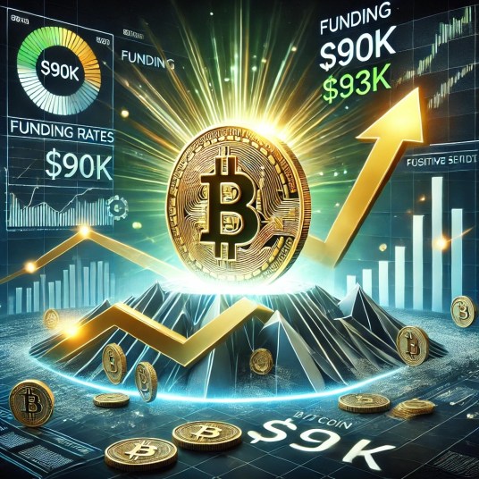 com taxas de financiamento indicando impulso em direção a $93K 