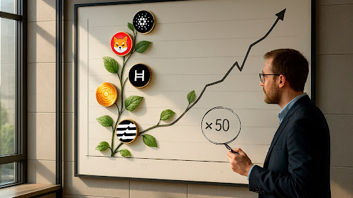 Uma Nova Fase do Mercado Começa — 5 Altcoins em que Investidores Estão Apostando para Crescimento de 50 Vezes