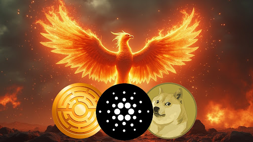 Três altcoins para observar: DOGE, ADA e MTAUR antes do rally de abril