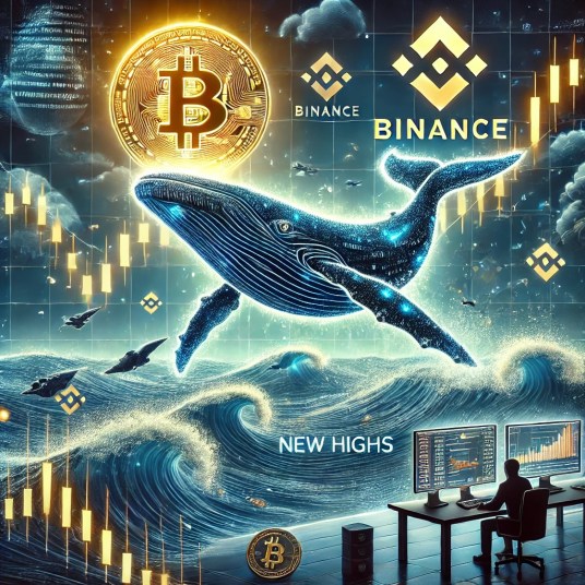 Atividade massiva de baleias detectada na Binance enquanto o Bitcoin testa novas máximas. 