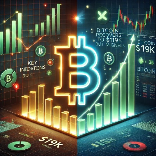 Bitcoin se recupera para $119K, mas indicadores-chave mostram sinais mistos. 