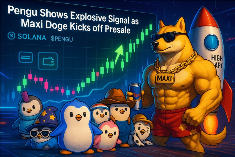 Memecoins Estão de Volta: Pengu Sinaliza Compra enquanto Maxi Doge Arrecada $100K em Pré-venda 