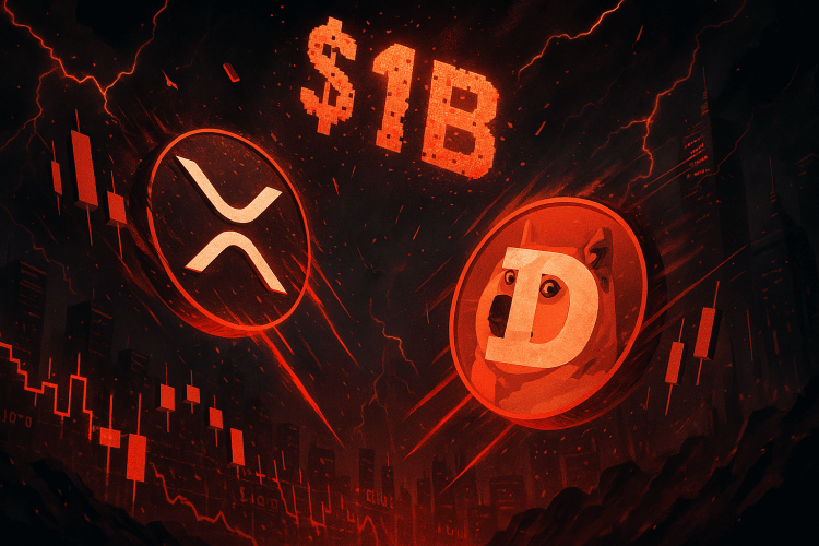 Liquidações de Criptomoedas Próximas de $1 Bilhão com Queda de 10% do XRP e Dogecoin 