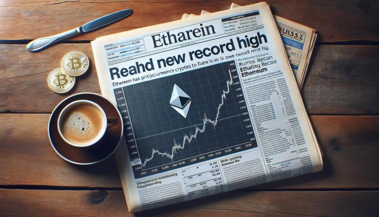 Preço do Ethereum atinge nova alta enquanto touros dominam, Bitcoin cai. 