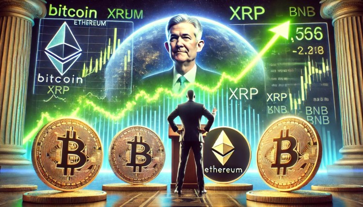 Bitcoin, Ethereum, XRP, BNB em Alta Após Discurso de Powell no Fed 