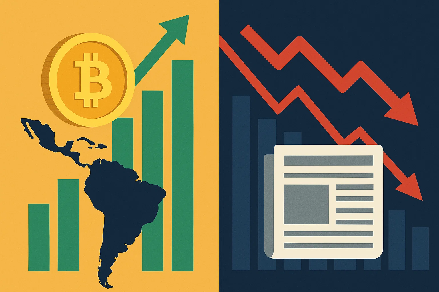 Crescimento do Crypto na América Latina Contrasta com Queda Drástica no Tráfego de Mídia
